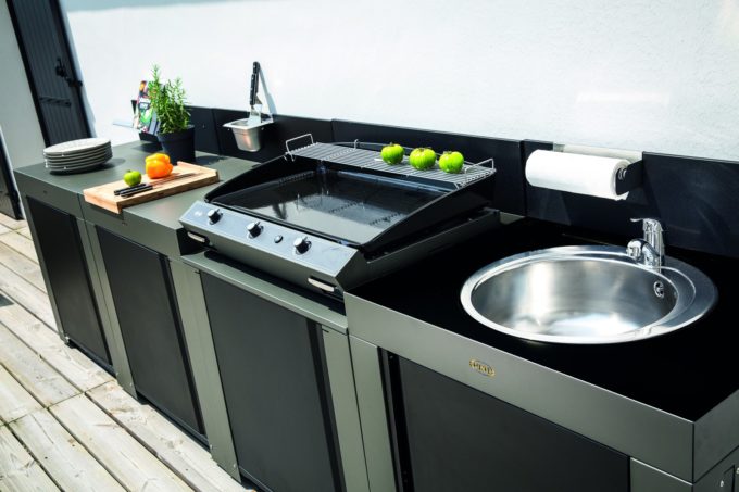 Module cuisine extérieure Plan de travail Gris Eno