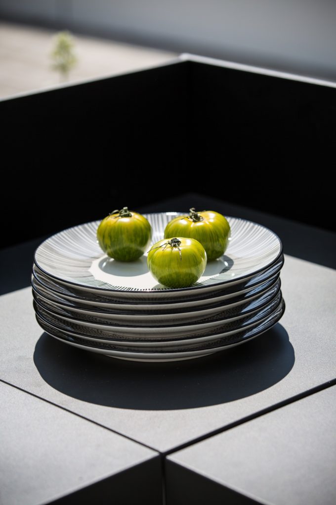 Modules de cuisine extérieure plateau d'angle Gris Eno
