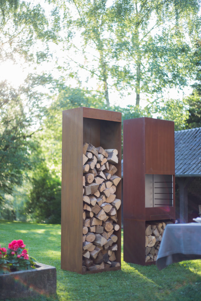 Range-bûches pour cheminée de jardin Tole K60